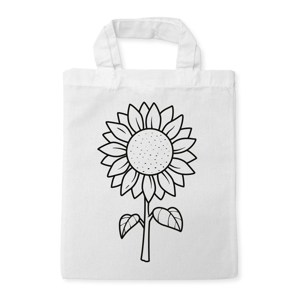 Sonnenblume Ausmaltasche für Kinder, unbemaltes Motiv
