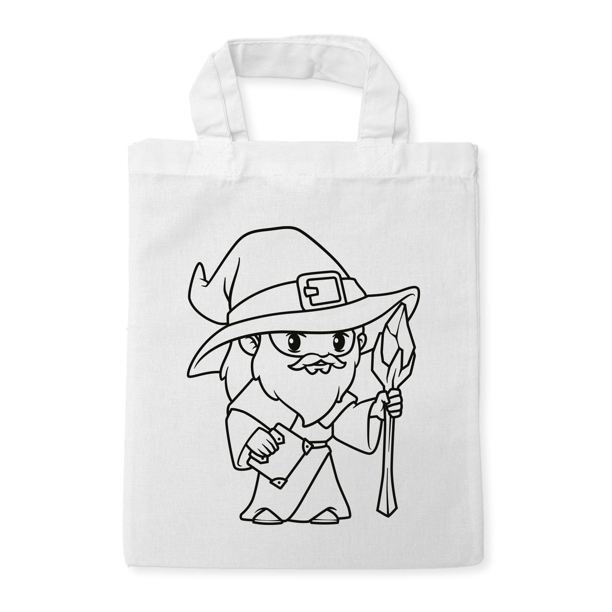 Zauberer Kindertaschen (5 Stück) zum Ausmalen, 22 x 26 cm, 100% Baumwolle
