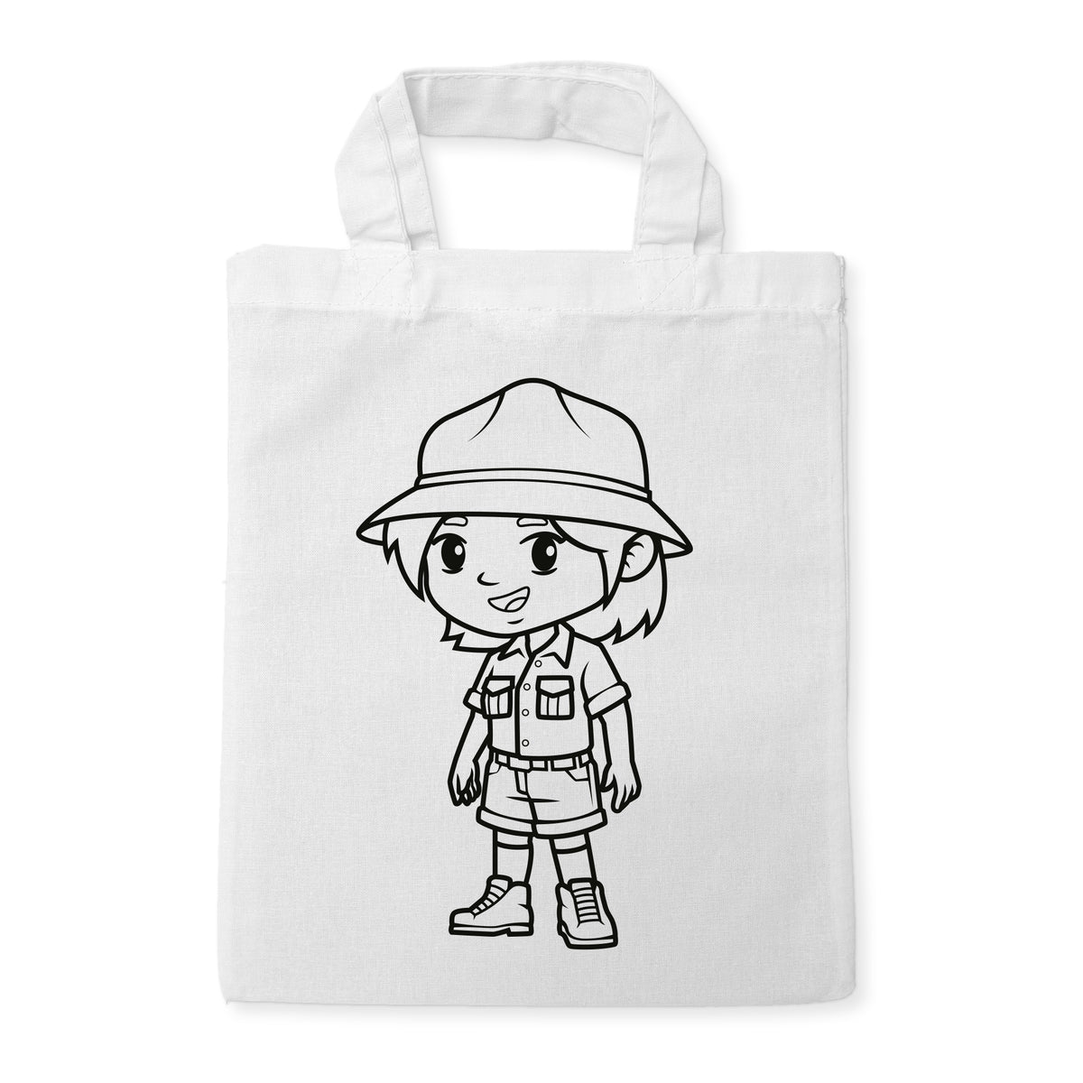 Zoowärterin Ausmaltasche für Kinder, unbemaltes Motiv